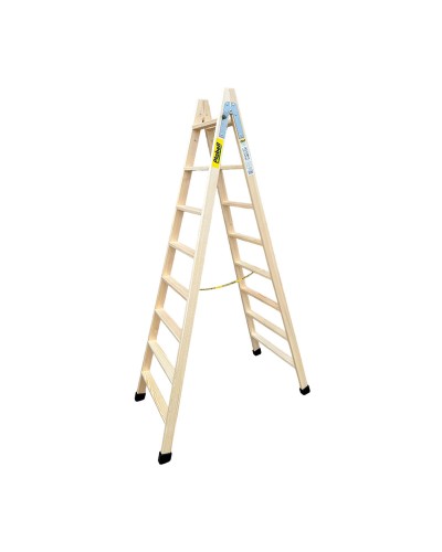 Scala Pieghevole Plabell da 8 Scalini in Legno - 214 x 31/62 cm