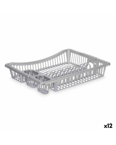 Diskställ Silvrig Plast 46 x 8 x 36 cm (12 antal)