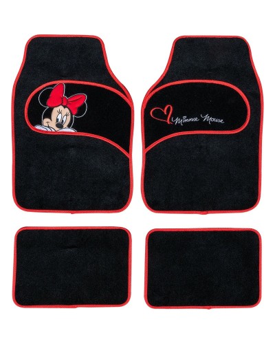 Alfombrillas de Coche Minnie Mouse CZ10339 - Negro/Rojo - Juego Completo
