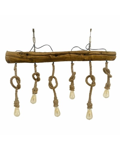 Deckenlampe DKD Home Decor Braun Schnur Akazienholz 50 W 140 x 12 x 12 cm 118 x 15 x 86 cm