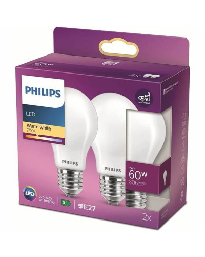 Ledlamp Philips Classic Standard 60 W Wit E E27 (2700 K) (2 Stuks)
