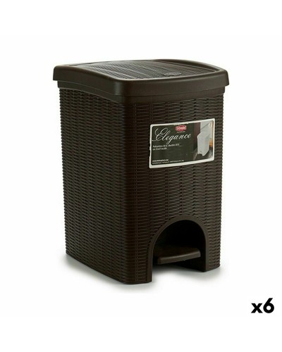 Stefanplast Elegance Pedal Bin Brown 20L - Pack of 6
