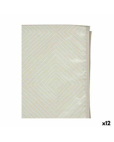 Mantel de Hule Beige con Diseño de Rombos, 140 x 140 cm, Paquete de 12
