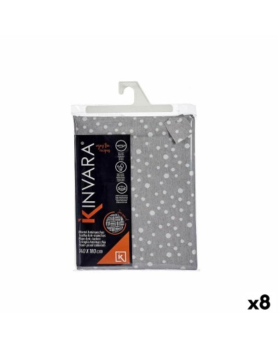 Pöytäliina Jacquard Tahroja estävä Pilkut 140 x 180 cm Harmaa (8 osaa)