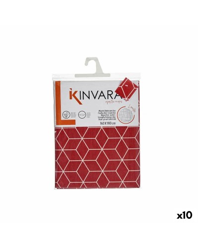 Pöytäliina Paksu canvas Tahroja estävä Abstrakti 140 x 180 cm Punaruskea (10 osaa)