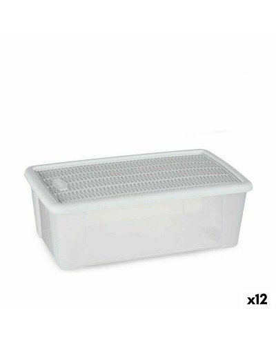 Opbergbak met Deksel Stefanplast Elegance Wit Plastic 5 L 19,5 x 11,5 x 33 cm (12 Stuks)