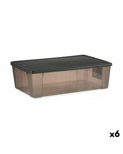 Opbergbak met Deksel Stefanplast Elegance Grijs Plastic 30 L 38,5 x 17 x 59,5 cm (6 Stuks)