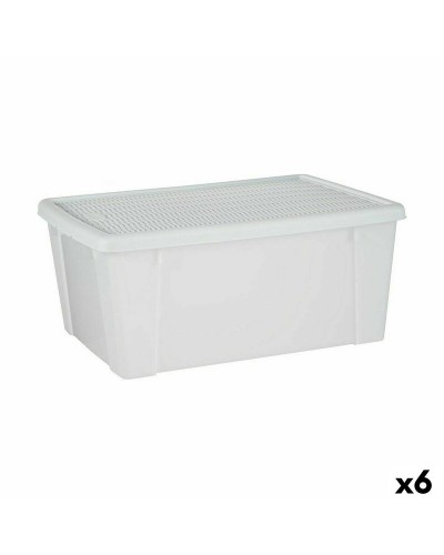 Scatola Portaoggetti Elegante Stefanplast, 6 Pz., 29x17x39 cm, Coperchio Bianco