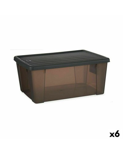 Opbergbak met Deksel Stefanplast Elegance Grijs Plastic 15 L 29 x 17 x 39 cm (6 Stuks)