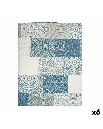 Tafelkleed Dun canvas Anti-vlek Tegel 140 x 180 cm Blauw (6 Stuks)