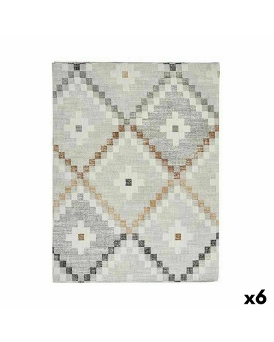 Nappe antitache en Toile Losanges 140x180 cm Beige - Lot de 6
