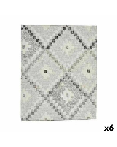 Bordsduk Tunn kanvas Anti-fläckar Romb 140 x 180 cm Grå (6 antal)