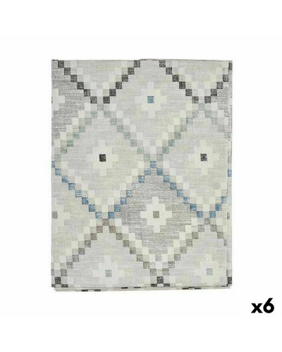 Tafelkleed Dun canvas Anti-vlek Ruiten 140 x 180 cm Blauw (6 Stuks)