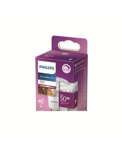 Ampoules LED Philips GU10 4W Blanc Chaud 50W (3000K) - Pack de 2

