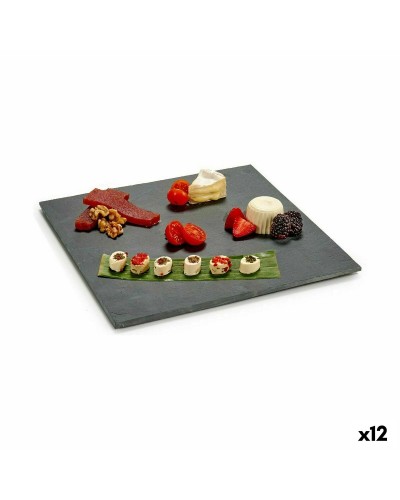Schiefer Serviertablett Schwarz 30x30cm für Aperitifs (12 Stück)
