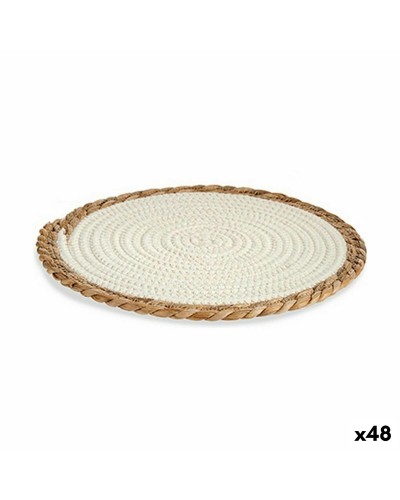 Dessous de plat Blanc Naturel 30x30cm - Lot de 48 - Protection de Table
