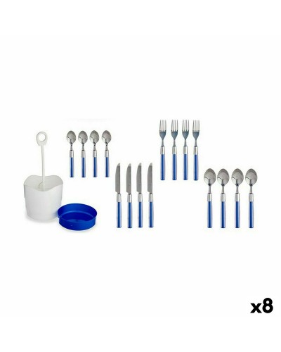 Bestekset Blauw Roestvrij staal (8 Stuks)