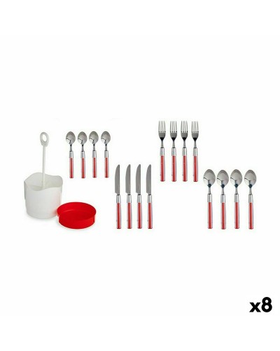 Couverts en Acier Inoxydable Rouge (8 Pièces) pour un Dîner Élégant
