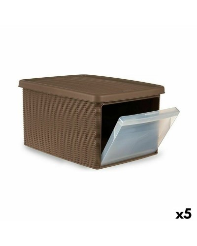 Säilytyslaatikko kannella Stefanplast Elegance Šoninis Beige Muovinen 29 x 21 x 39 cm (5 osaa)