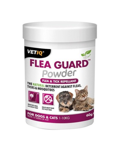 Poudre anti-puces Planet Line Flea Guard pour chiens et chats de 60 g

