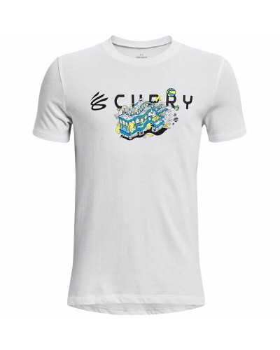 Under Armour Curry Trolly - Camiseta de Baloncesto de Manga Corta para Niño Blanca
