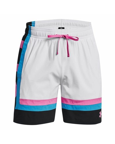 Under Armour Pantalones Cortos Baloncesto Hombre Baselin Blanco - Transpirables & Ligeros
