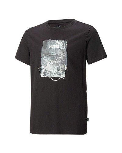 Puma Essentials+ T-shirt Enfant Noire : Street Art, Coton, Manches Courtes
