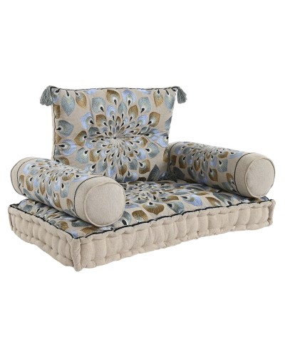 DKD Home Decor Gartenstuhl, Hellblau Beige, Maße 90 x 55 x 18 cm
