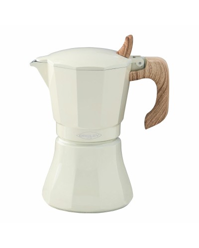 Caffettiera Italiana Oroley Petra Crema Alluminio 6 Tazze