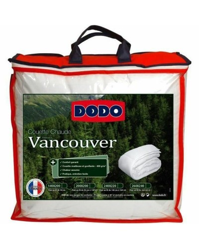 Edredón DODO Vancouver 400 g/m², Blanco (200 x 200 cm) - Calor y Confort Excelentes
