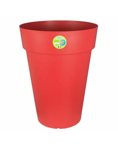 Maceta Riviera Roja Redonda de Plástico | Ø 50 cm | H 66 cm | Resistente y Versátil
