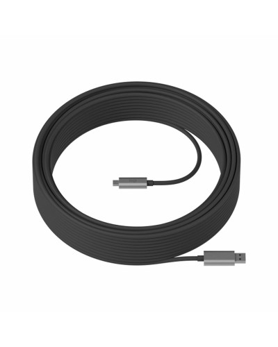 Logitech Cable USB-A a USB-C 10m - Negro - Carga y Transferencia de Datos
