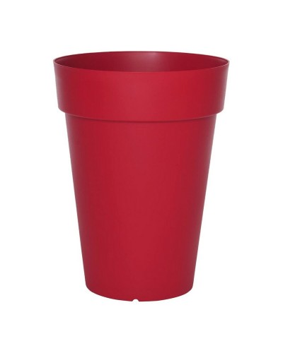 Pot de Fleurs Rond en Plastique Riviera Ø 40 cm Rouge, 53 cm Hauteur
