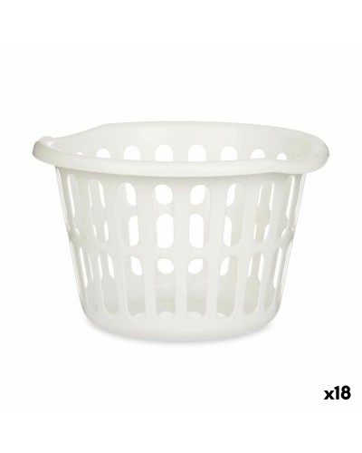 Panier de Rangement Blanc Polypropylène 27L - 40x25x40cm
