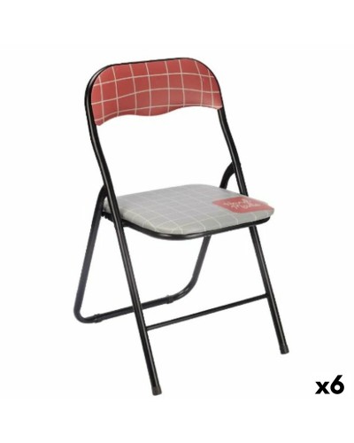 Silla Plegable Portátil de PVC Marrón Negro Gris 43x46x78 cm para Jardín y Camping
