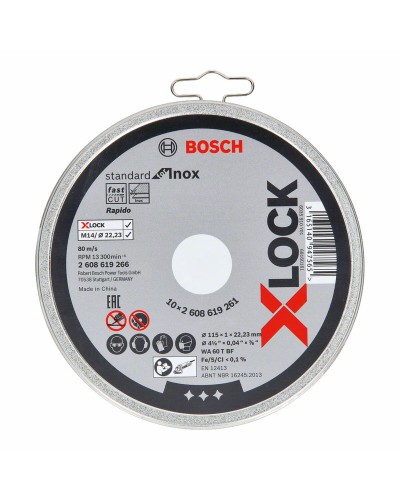 Disco da taglio Bosch X-Lock Ø 11,5 cm, per lavori di taglio standard (10 pezzi)