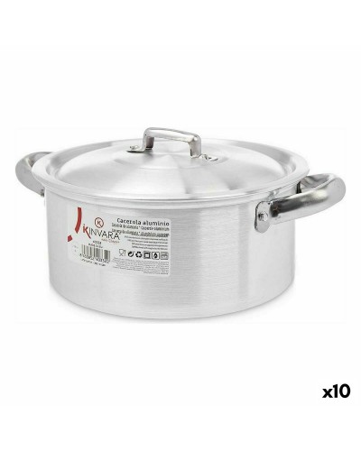 Casserole Argentée en Aluminium avec Couvercle (Ensemble de 10)
