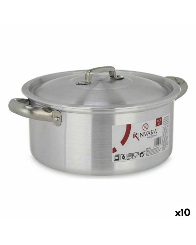 Casseruola in Alluminio Argentato da 3 Litri con Coperchio - Confezione da 10