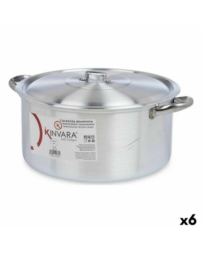 Versilberter Aluminium-Kochtopf 10 L mit Deckel (6er-Pack)
