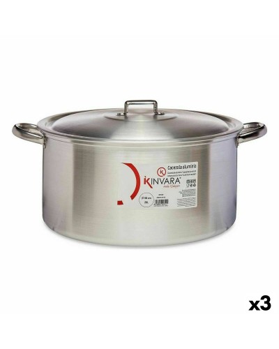 Kookpot met Deksel Zilverkleurig Aluminium 20 L (3 Stuks)