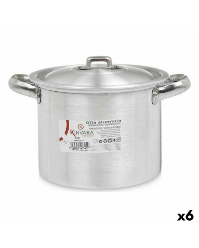 Gryta med lock Silvrig Aluminium 23,5 x 15 x 18 cm (6 antal)