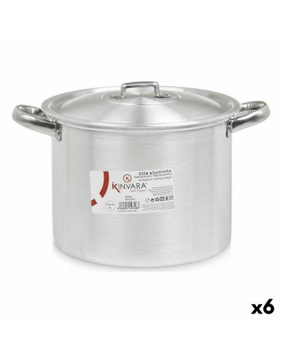 Gryta med lock Silvrig Aluminium 31 x 20 x 24 cm (6 antal)