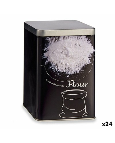 Pot de Farine Noir Métal 1 Litre (24 Pièces)
