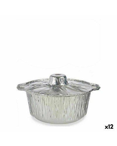 Aluminium Einweg-Auflaufform mit Deckel - 12er Set - 25,5 x 22 x 9,5 cm
