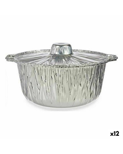 Bandejas de Horno Desechables de Aluminio con Tapa, 29x26x12 cm (12 Unidades)
