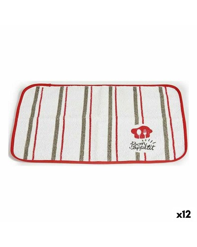 Placemat Bon Appetit Wit Rood 33 x 0,3 x 48 cm (12 Stuks)