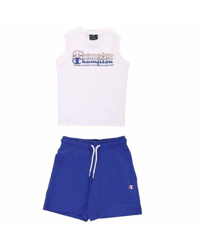 Champion Complete Sportswear Set for Boys White Blue - 2 Pieces
