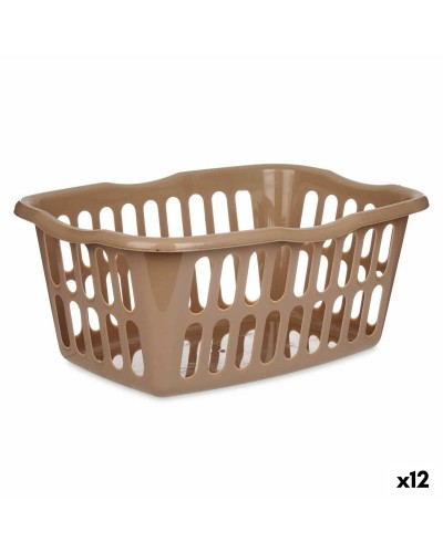 Panier de Rangement Taupe 50L en Polypropylène | 58x24x42cm | Lot de 12
