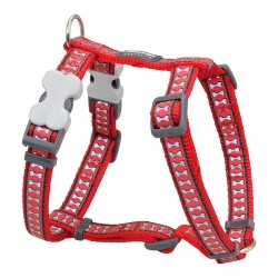 Red Dingo Reflective Bone Dog Harness for Small Breeds (25-39 cm), Red
