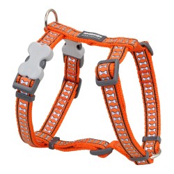 Red Dingo Reflective Bone Adjustable Dog Harness Orange (46-76 cm)
